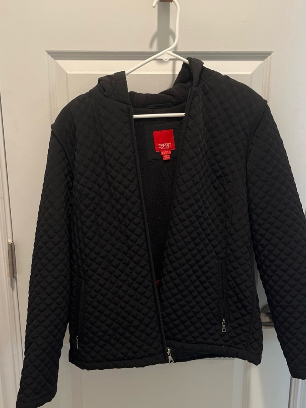 Esprit Black Quilted Hooded Puffer Jacket